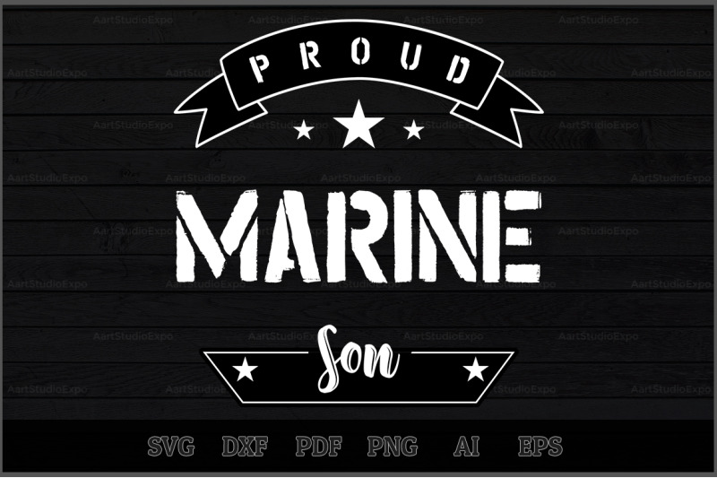 Proud Marine Son SVG Design SVG PNG EPS DXF File