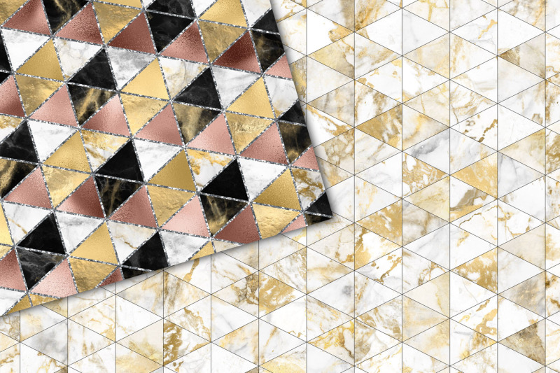 geometric-marble-and-foil-digital-paper