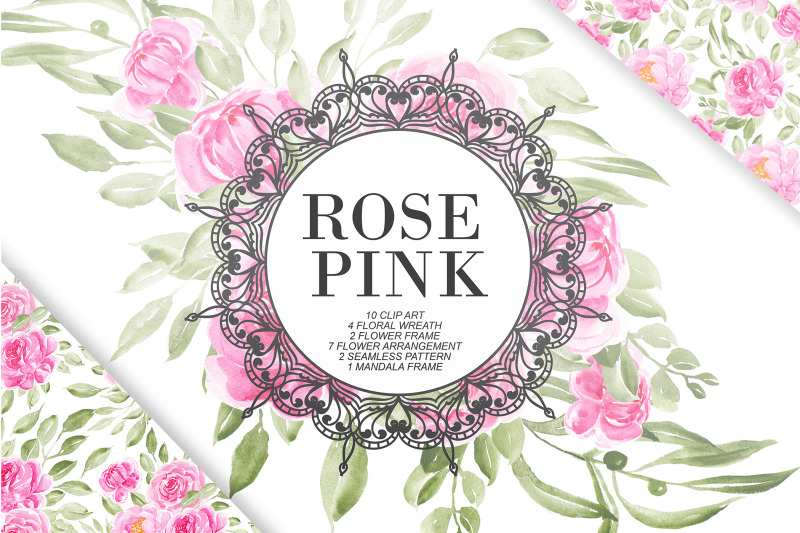 sweet-rose-pink-watercolor-set