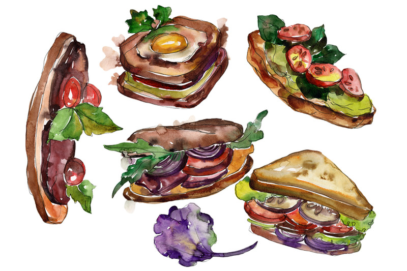 mega-sandwich-watercolor-png