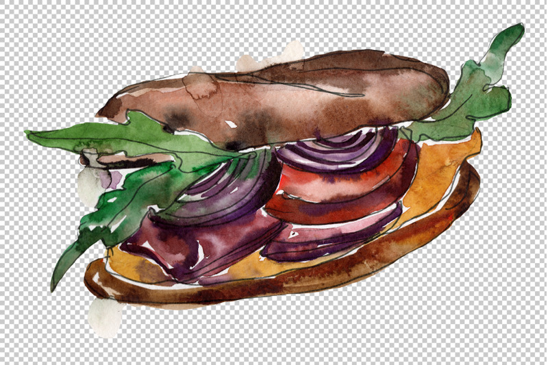 mega-sandwich-watercolor-png