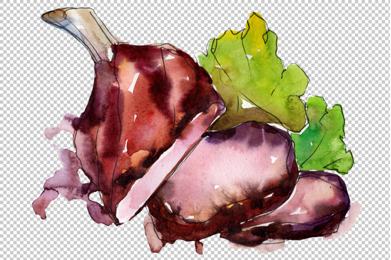steak-meat-watercolor-png