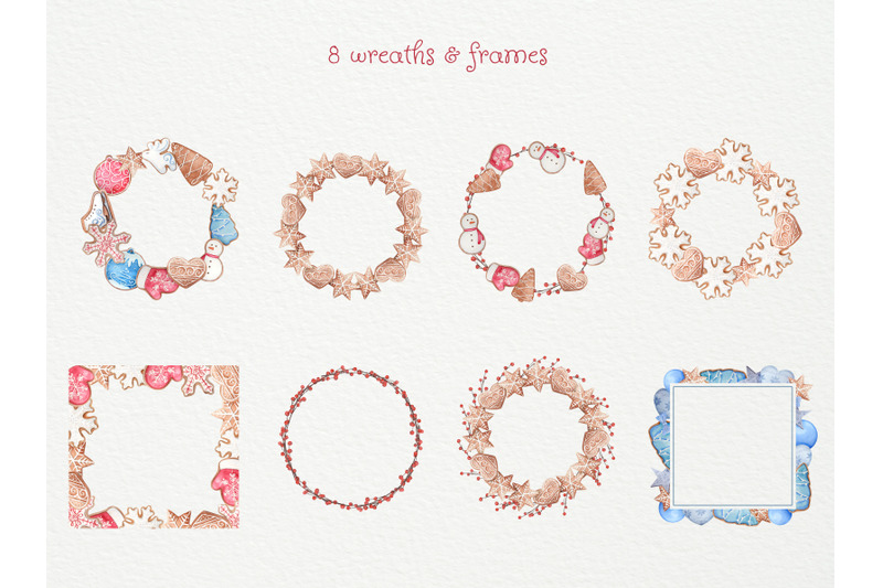 watercolor-christmas-cookies-frames-and-wreaths-watercolor