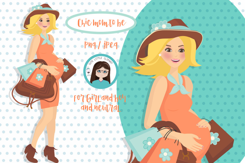 mom-to-be-blonde-clipart