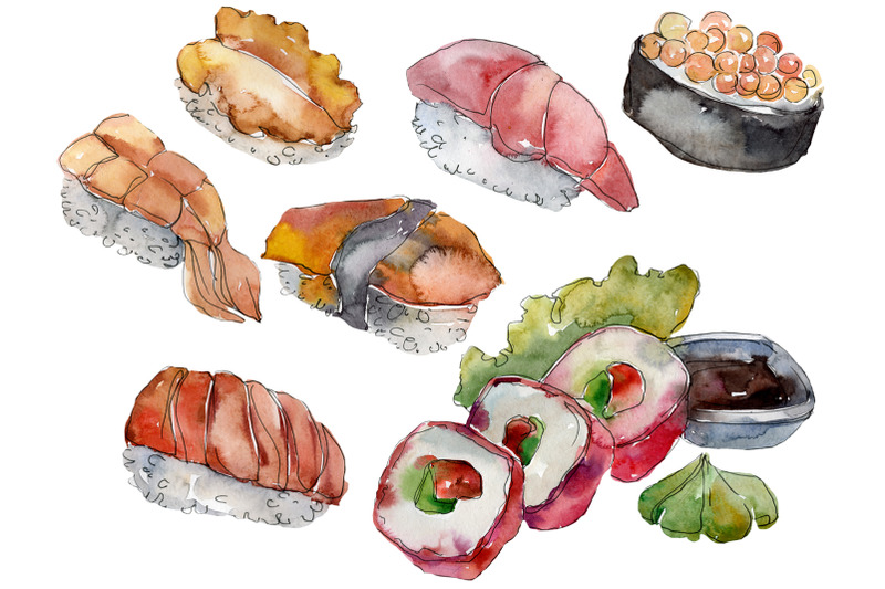 sushi-set-philadelphia-watercolor-png