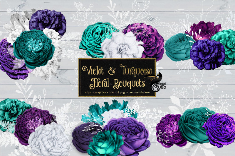 violet-and-turquoise-floral-bouquets
