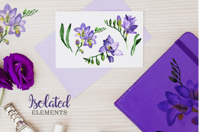 purple-freesia-watercolor-set-hand-painted-free-commercial-use-pers