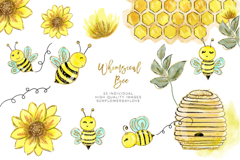 watercolor-bee-clip-art-watercolor-honey-clipart-bees-clipart-set