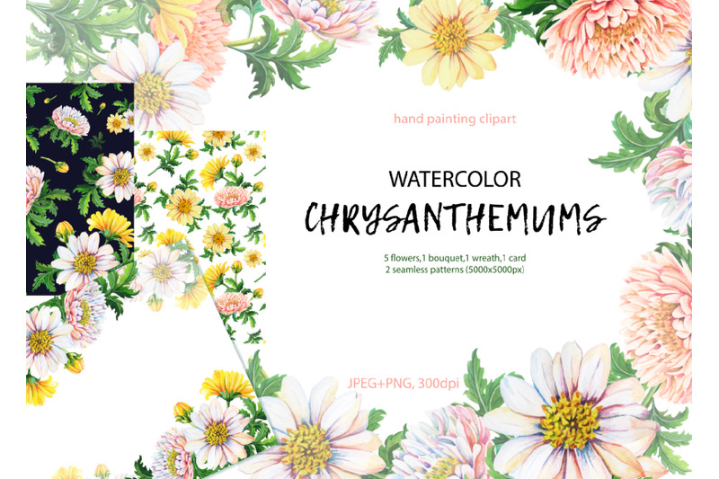 watercolor-chrysanthemums
