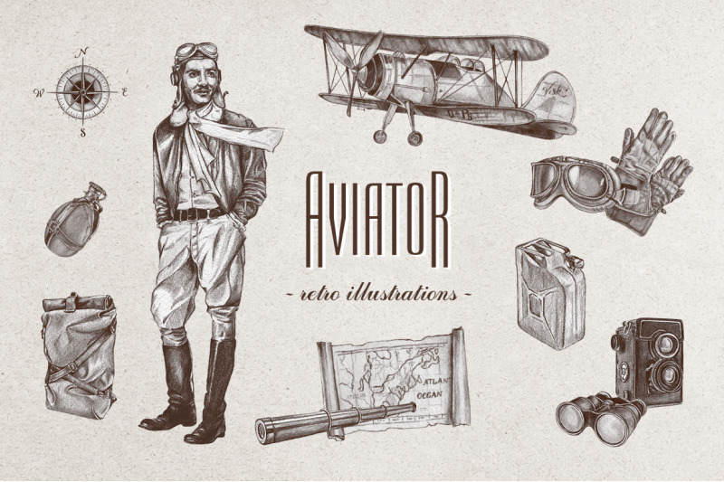 retro-aviation-set