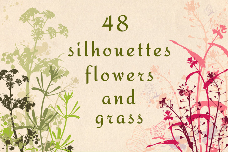 flowers-and-grass-silhouettes