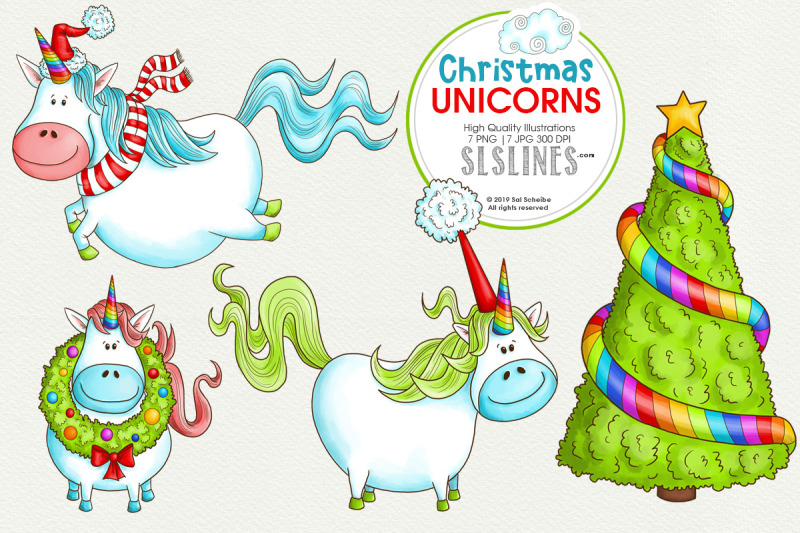 christmas-unicorns-with-clouds-amp-tree