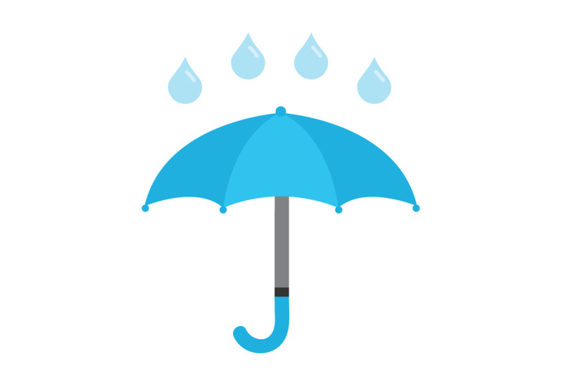umbrellas-and-raindrops-clip-art-set