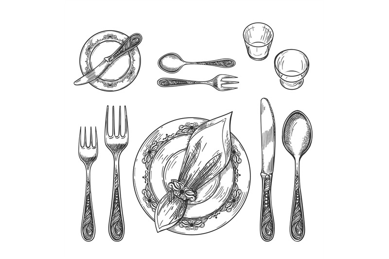 table-setting-drawing