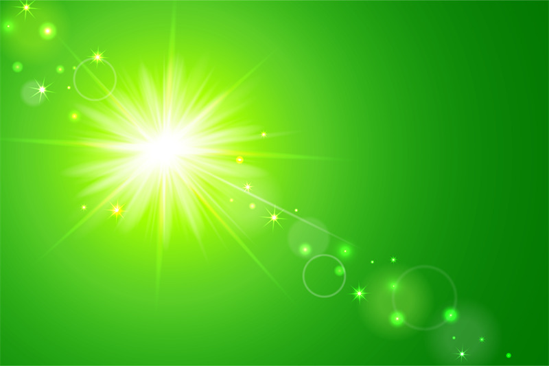 sun-and-lens-flare-green-background