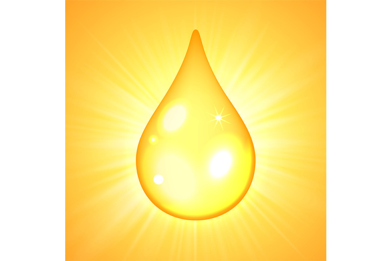 oil-drop-on-yellow-sunburst-background