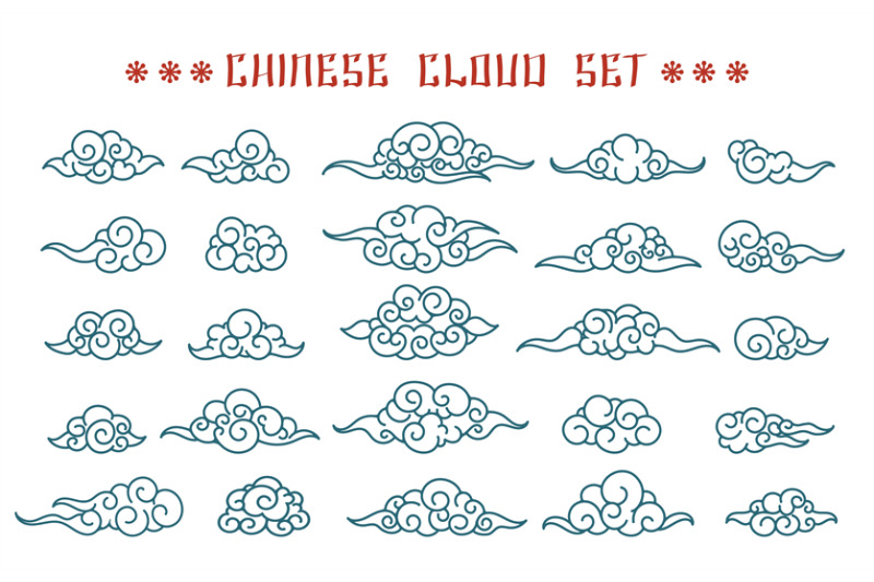 chinese-clouds-set