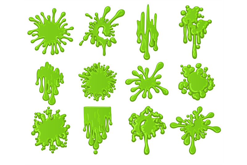 green-slime-splats-set