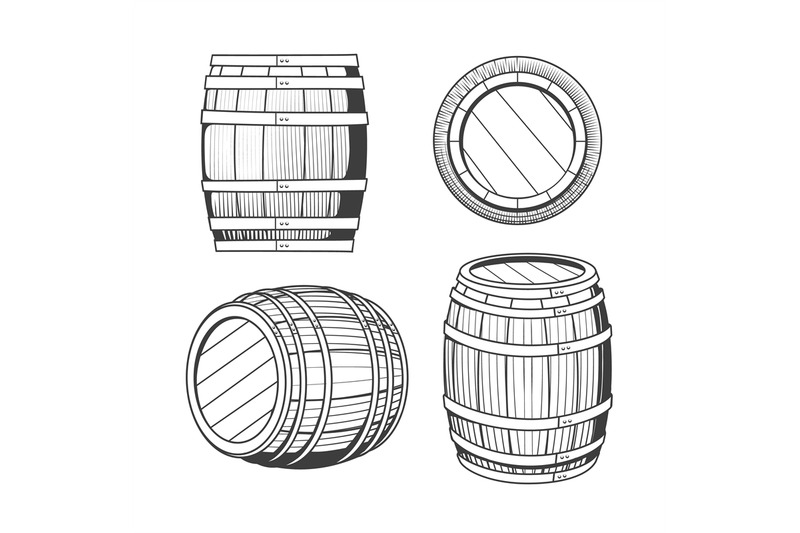 vintage-oak-barrel-set