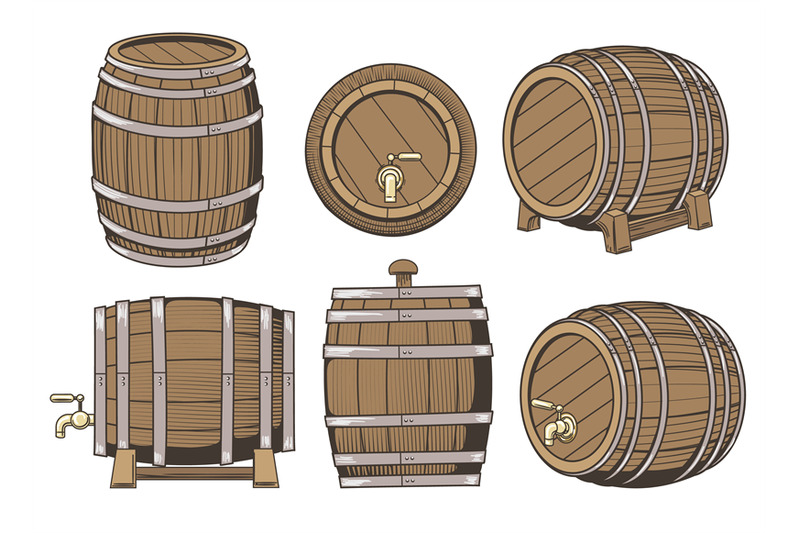 wooden-barrel-set