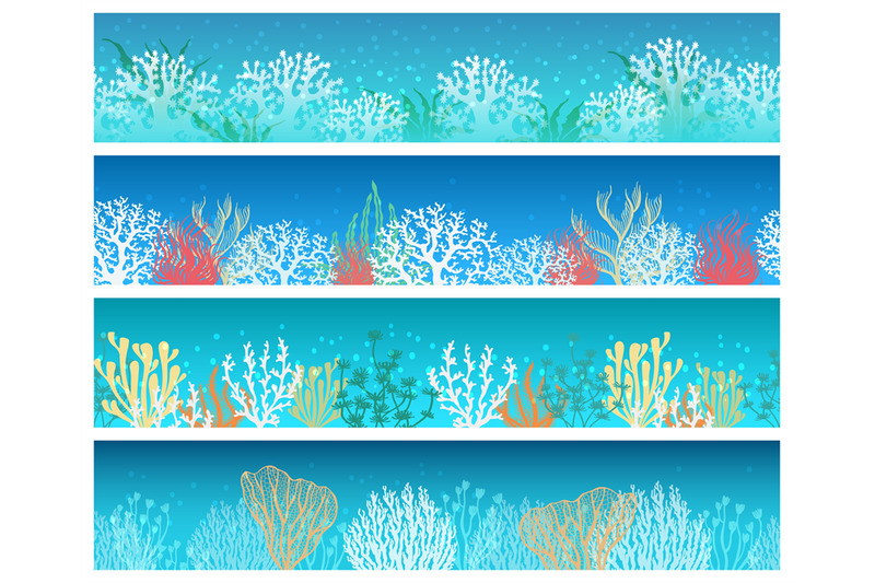seaweeds-and-corals-banner-set