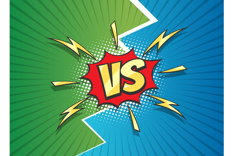 versus-sign-duel-battle-comic-frame-vector-illustration