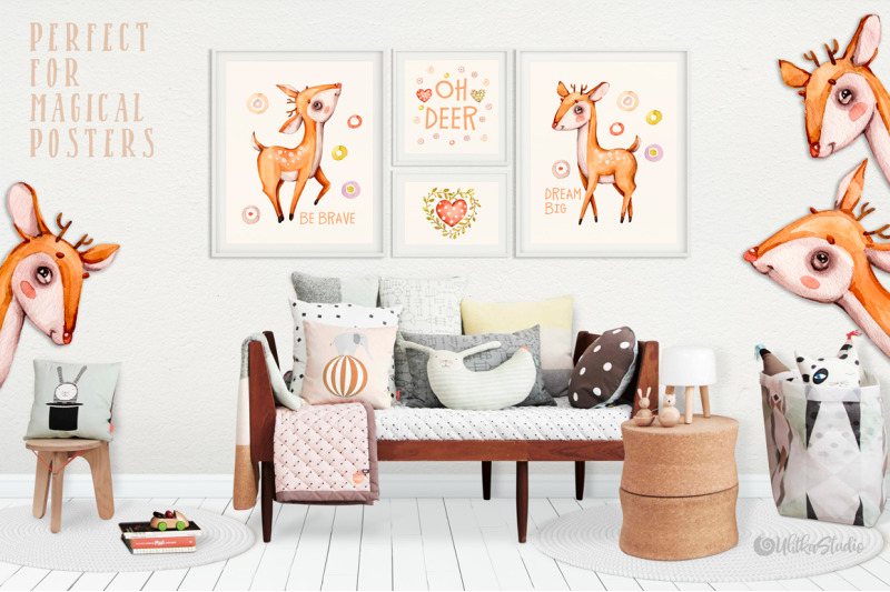 cute-baby-wild-deers-nursery-watercolor-clipart-kids-forest-animals