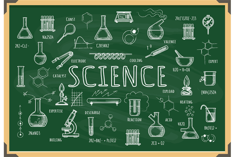 board-with-school-chemistry-sketch