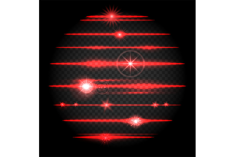 red-laser-lens-flare-set