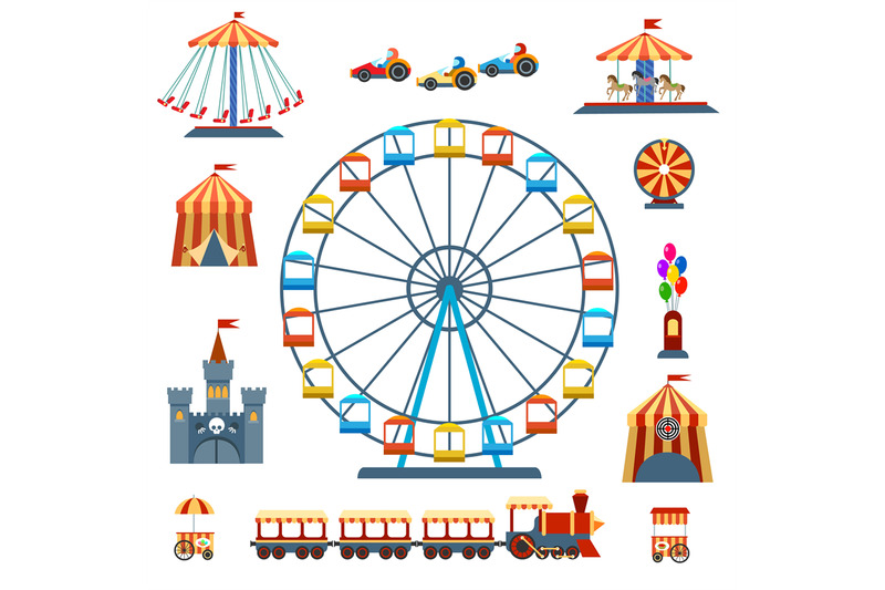 amusement-park-isolated-icons