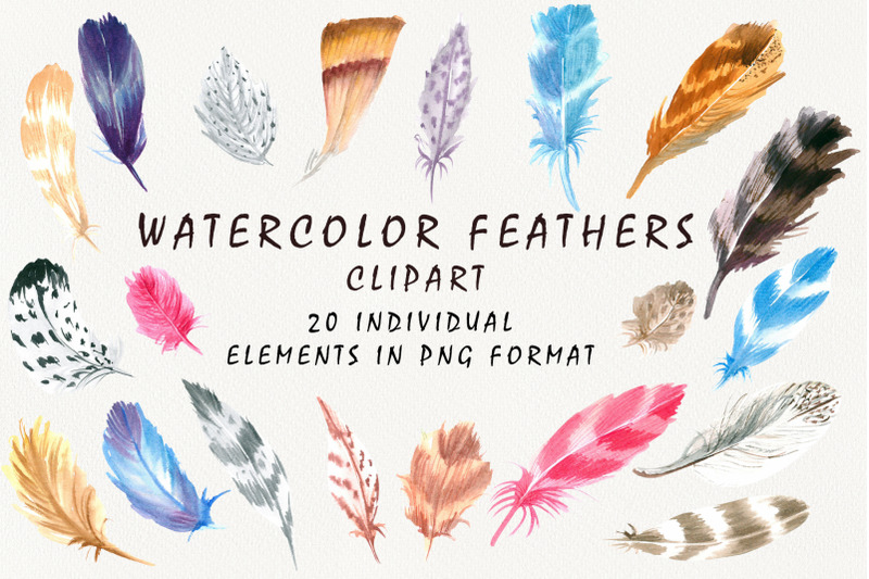 watercolor-feathers