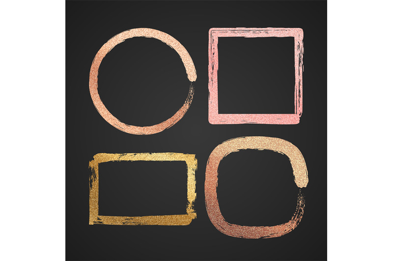 abstract-gold-and-pink-metal-glossy-vector-border-paint-frames-isolate