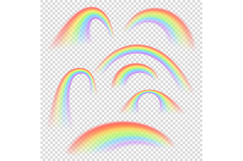 different-rainbow-light-shapes-isolated-vector-collection