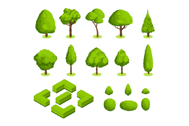 isometric-3d-vector-park-and-garden-trees-and-bushes-green-forest-pla
