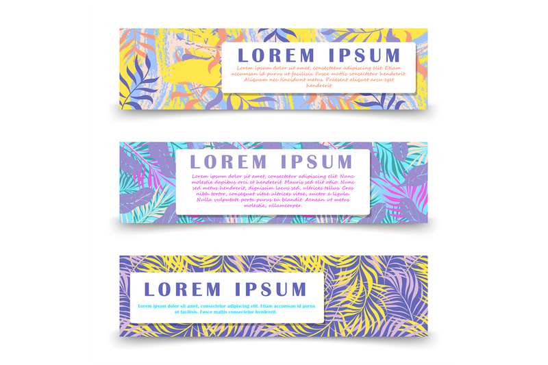 bright-abstract-horizontal-banners-template-with-hawaii-floral-element