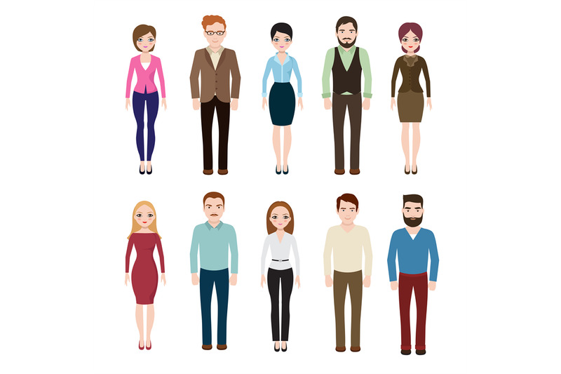 young-businesswoman-and-businessman-isolated-on-white-standing-people