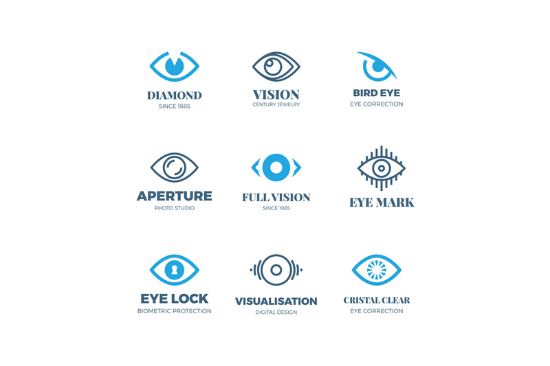 magic-eye-logos-mysterious-sight-symbols-vision-vector-badges