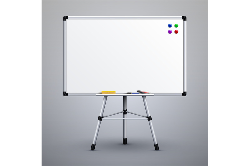 office-presentation-whiteboard-on-tripod-blank-classroom-white-notice