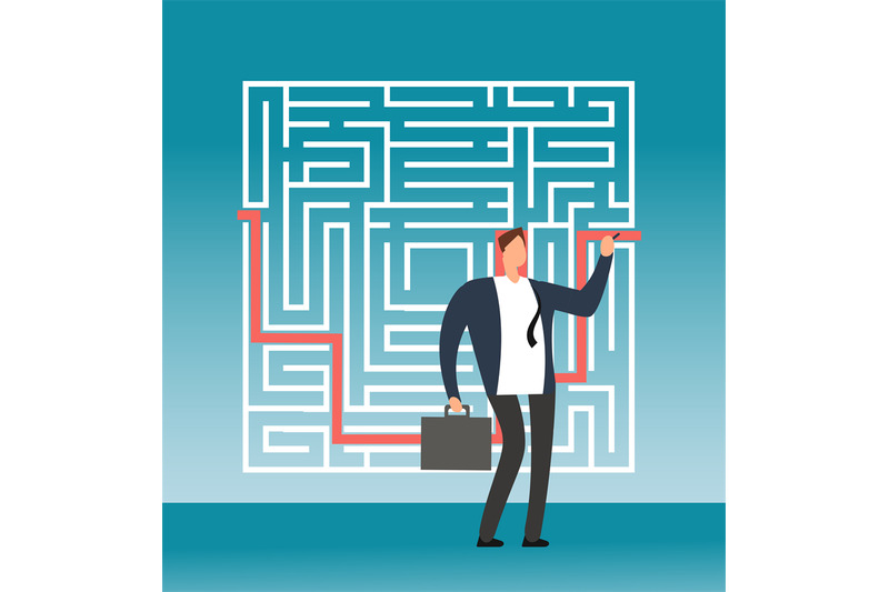 businessman-drawing-right-path-to-success-in-complex-maze-labyrinth