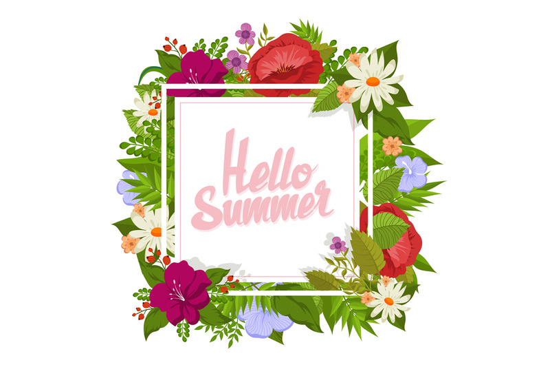 vector-background-with-cartoon-flowers-hello-summer-floral-design-for