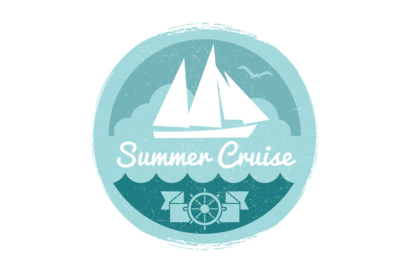 vintage-summer-cruise-label-design-with-yacht