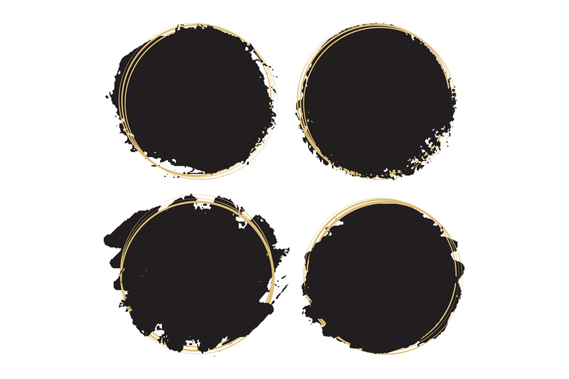 decorative-grunge-design-elements-black-paint-artistic-round-frames