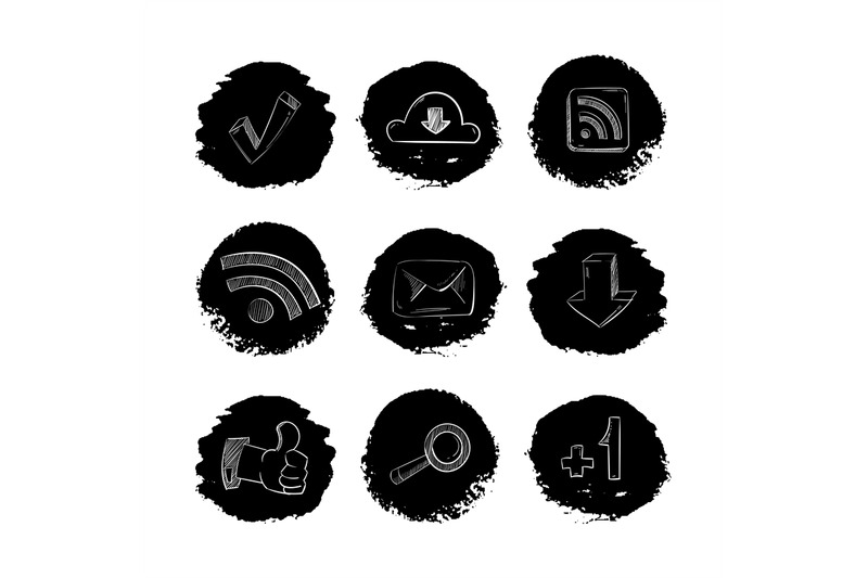 social-media-network-hand-drawn-icons-set