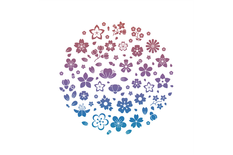colorful-logo-blossom-flowers-silhouettes-isolated-on-white-background