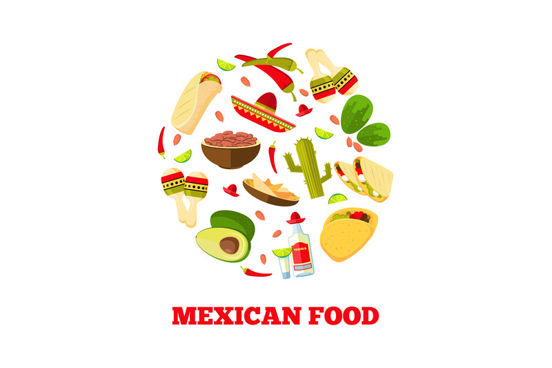 mexican-cuisine-cartoon-vegetables-food-and-drinks