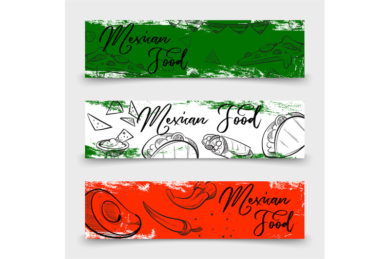 mexican-food-banners-design-with-sketch-dishes