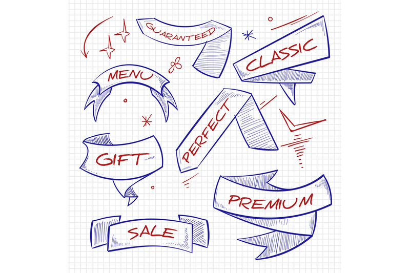 sketch-shopping-trade-advertising-banners-design