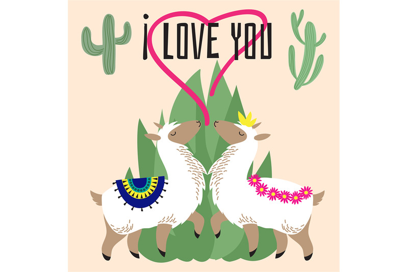 cute-cartoon-alpaca-in-love-mexican-lama-card