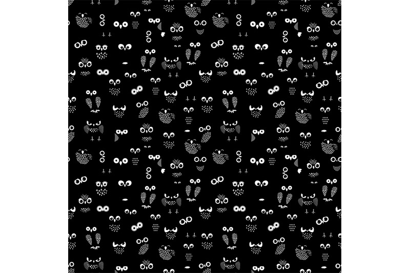 owl-eyes-and-wings-seamless-pattern