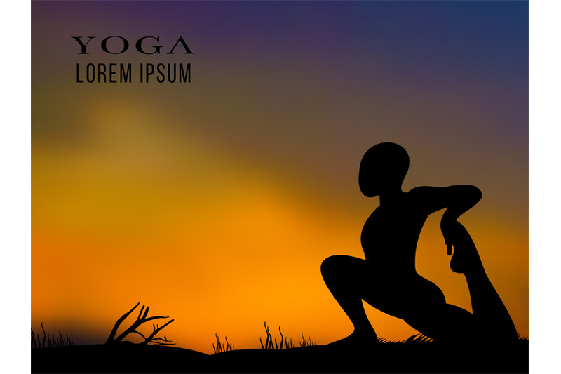 yoga-training-on-sunset-background